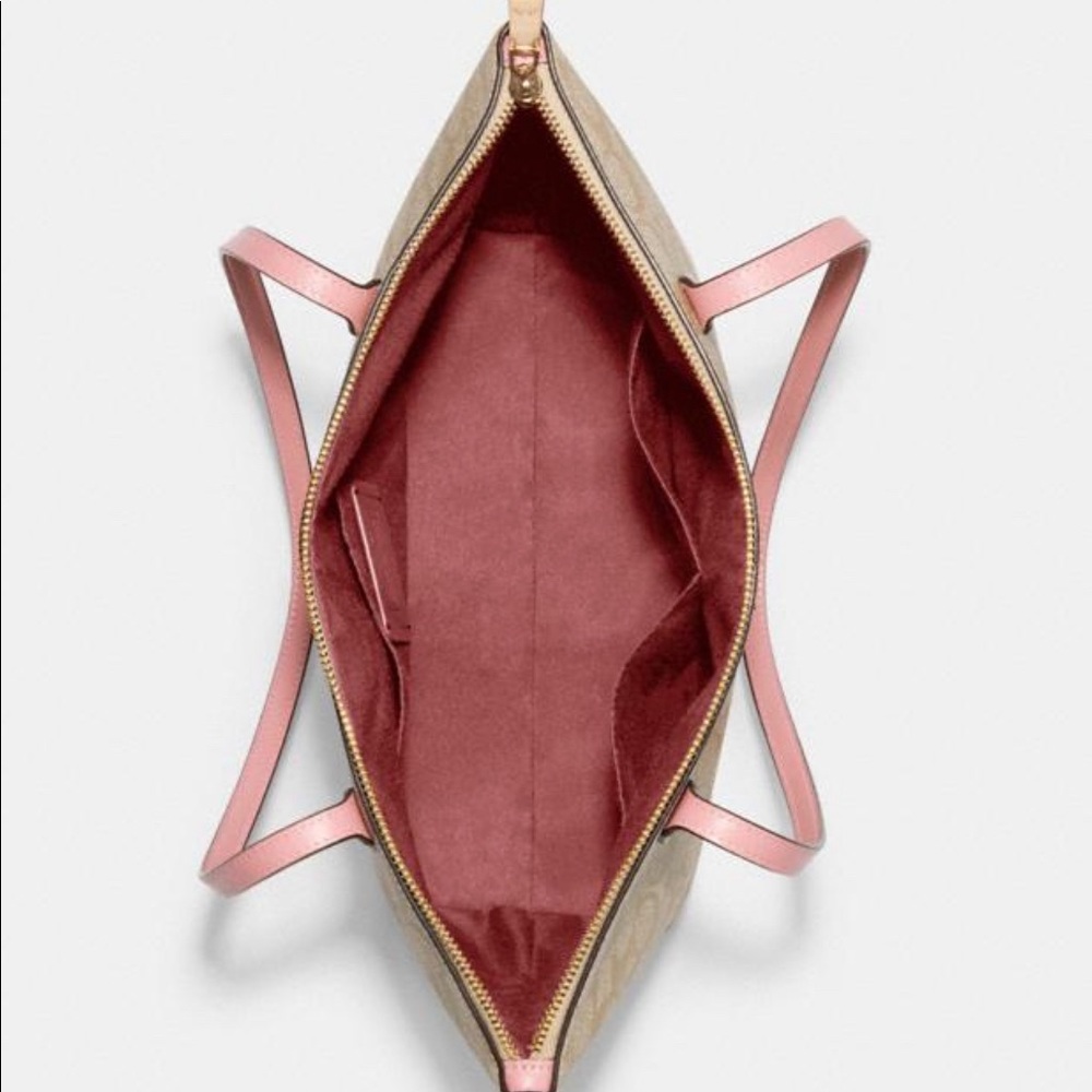 Coach Zip Top Tote In Signature Canvas - Picture 6 of 9